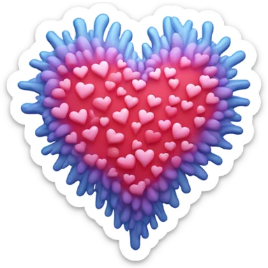 Big heart radiating smaller hearts sticker