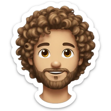 Cameron hardin curly messy hair and beard sticker