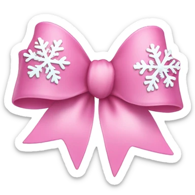Pink bow with snowflakes sticker