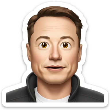 Elon Musk with a propeller beanie sticker