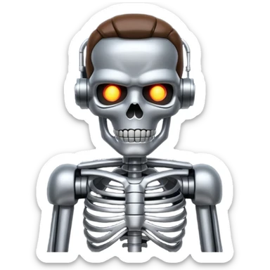 Terminator with metal skeleton sticker