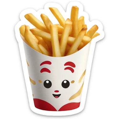 chick fli a french fries sticker