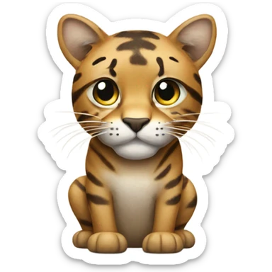 Big cat small waist  sticker