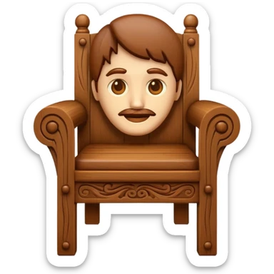 Chair with face sticker