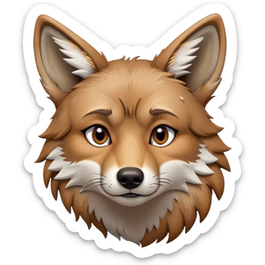 Sad coyote with tears streaming down the face sticker