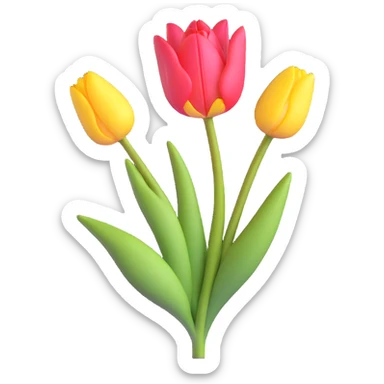 Easter tulip flower sticker