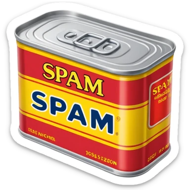 A can of classic “SPAM” (rectangular shaped can like the way spam is shaped) sticker