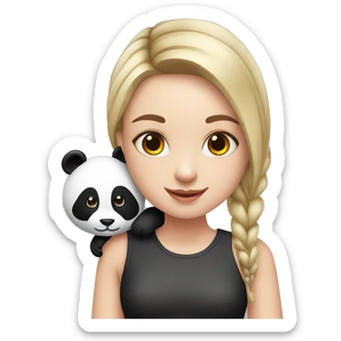 girl with panda sticker