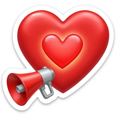 heart with K-pop fan chant megaphone sticker