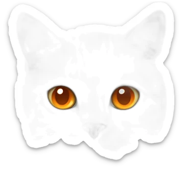 white cat with orange spot on his face sticker