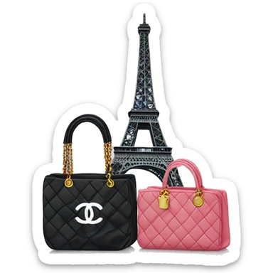 Chanel bag and Eiffel Tower  sticker