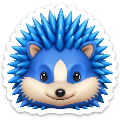 A blue hedgehog with 6 spines sticker
