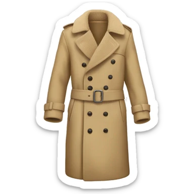 beige sherpa trench coat no person sticker