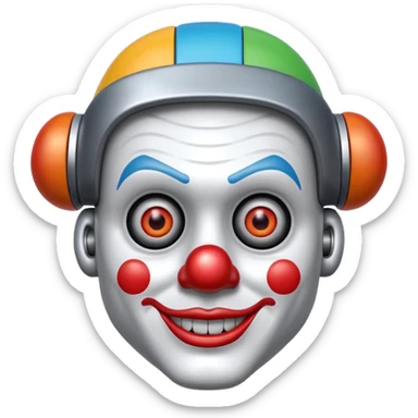 iron mike ai clanker the funny clown intelligence sticker