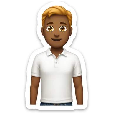 a russet guy in a white polo
 sticker