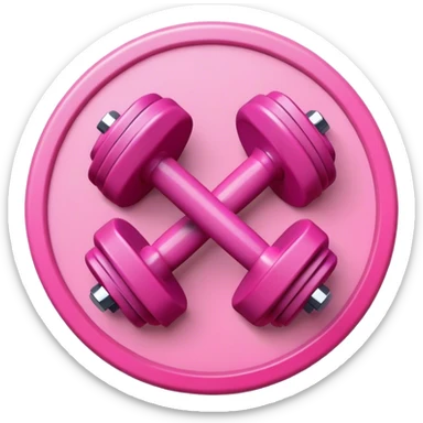 Pink dumbbells on pink circle sticker