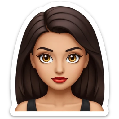baddie emoji with confident smirk, long lashes, glossy makeup, hand on face, fierce vibe


 sticker