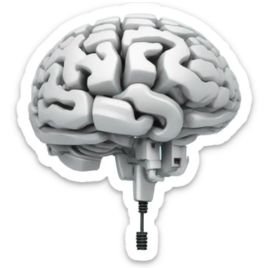artificial intelligence brain wire electricity sticker