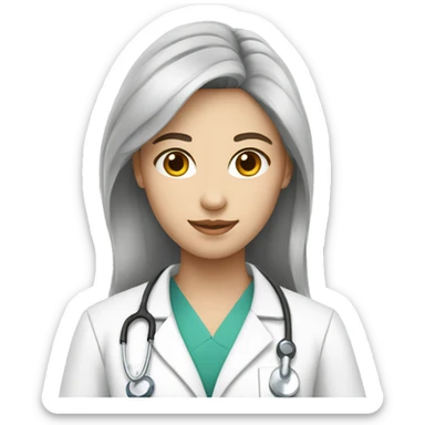 a teenager doctor student white skin sticker