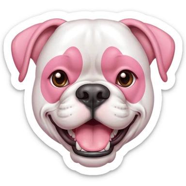 Happy All White boxer with large pink jowls  sticker