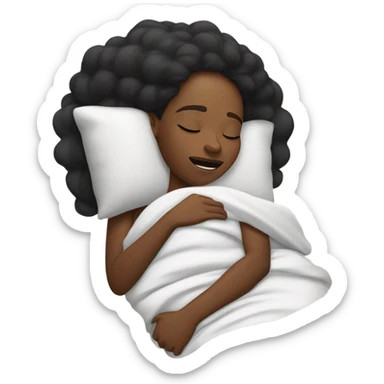 Black girl sleep snoring sticker