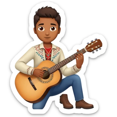 Miguel boy with guitar from Coco sticker