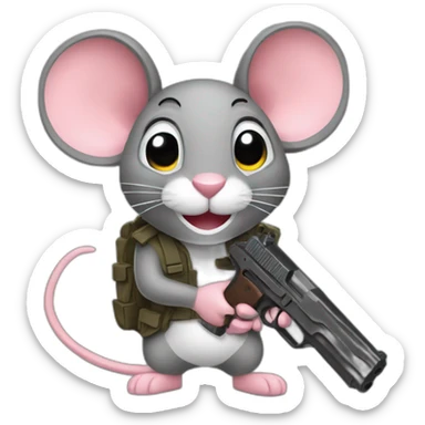 gun mouse sticker
