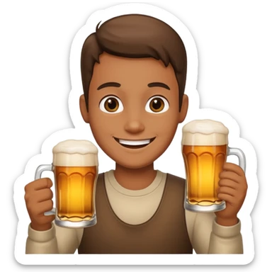 Emoji con cerveza en la mano sticker