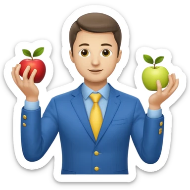 zelensky juggling two apple blue and yellow sticker