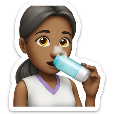 Girl with inhaler  sticker
