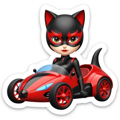 Hot rod Cat Woman’s futuristic Catmobile rc car  sticker
