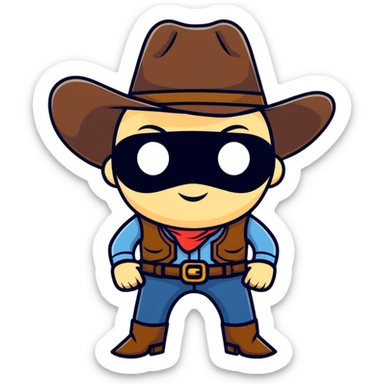 Cowboy with white eye patch sticker