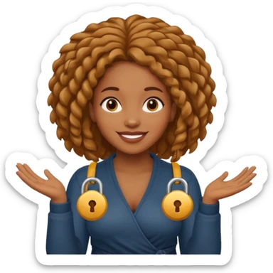 black woman with locks shrugging sticker