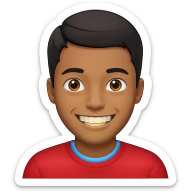 Isso agora faca esse emoji masculino com um cabelo preto baixo e um sorriso com um dente de ouro sticker