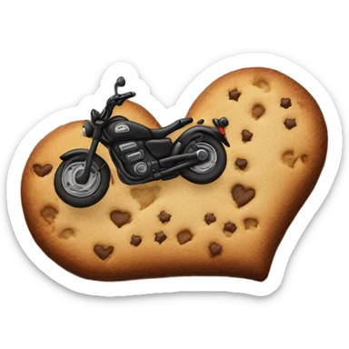 cookie heart with black motorbike  sticker