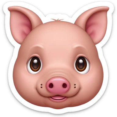 brown cute minipig sticker