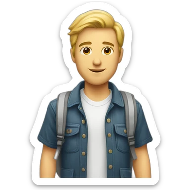  white man going to university sticker