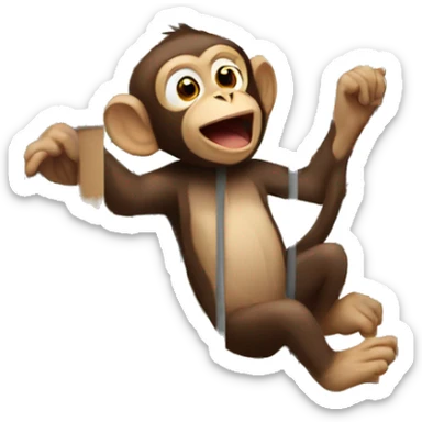 Monkey jumping out of cage sticker