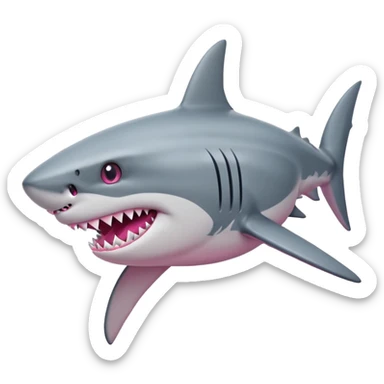 Shark with pink eyes  sticker