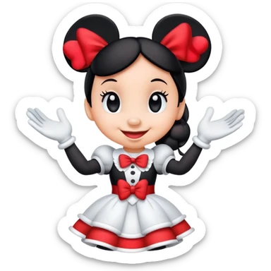 Minnie Mouse in classic emoji style, new pose sticker
