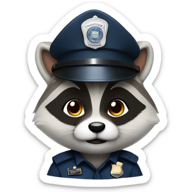 racoon police officer  sticker