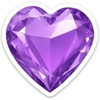 Purple diamond heart sticker