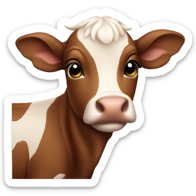 cute brown calf sticker