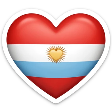 Un corazon con la bandera argentina  en forma de emojin sticker