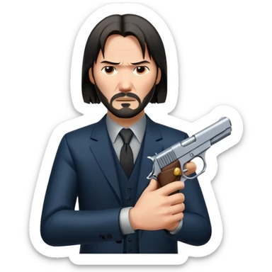 john wick holding pistol sticker