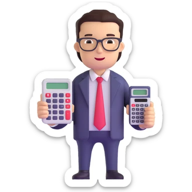 accountant with calculator sticker