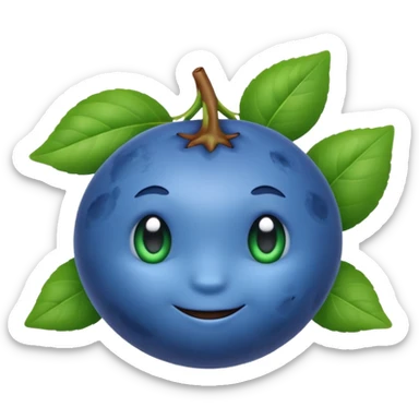 Un emoji fruit myrtille avec des feuilles sticker