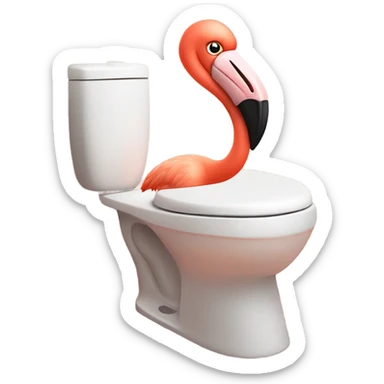 Disgusted Flamingo That’s The color Coral And he’s sitting on the toilet sticker