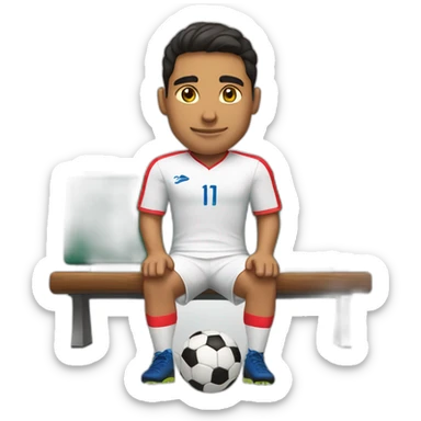 latino bench soccer player sticker