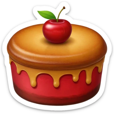 Basque cake emoji with a small cherry on top sticker